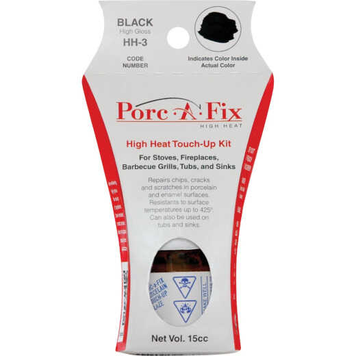 Fixture-Fix Porc-A-Fix Black High Gloss Porcelain Touch-up Paint, 15cc